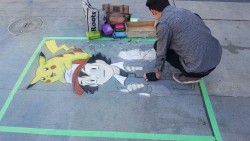 mactheactor: Turkish chalk artist, Ersin Yilmazer in Downtown