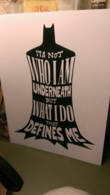 daily-superheroes:  Brother’s GF has been hand lettering Batman