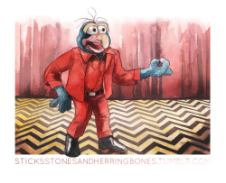 sticksstonesandherringbones:  The Twin Peaks Muppet prints are