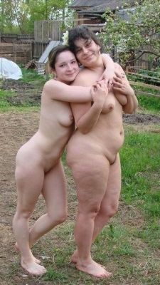 nakedinmygarden:Mom and daughter naked in the garden - what can