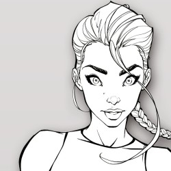 Preview of my @joaniebrosas piece. Will post the full line work