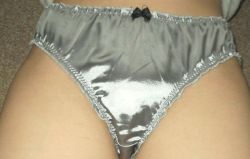 pantyebay:  silver panties silky satin knickers sissy sexy lingerie