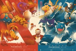 marinkoillustration:  Pokémon Red, Blue and Green posters! They’re