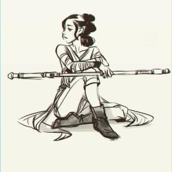 yingjue:  Quick work break sketch #Rey #theforceawakens #starwars