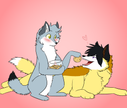 sianiithesillywolf:Feeding Troy some cookiesx3 Cute c: