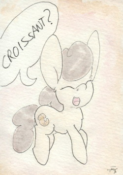 slightlyshade:Hi! This pony’s name is Crunchy Croissant, and