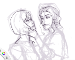 knifoon:  Working on another Korrasami pic. It should be SFW