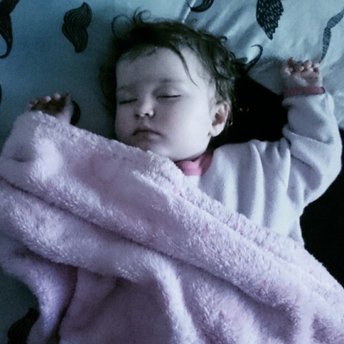 Sleeping like a princess at daddy’s!