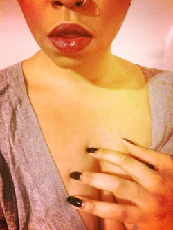 Red lips black nails