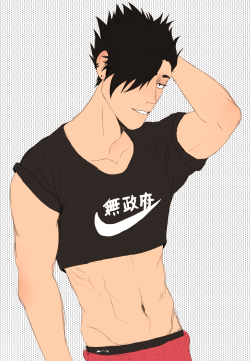 moonmints:  Crop-top Kuroo ♥  Oikawa version 