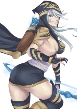 sexybossbabes:  LEAGUE OF LEGENDS SEXY ASHE HENTAI more—-»>