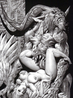 technochaun:  Satan(detail).By Simon Bisley from paradise lost.