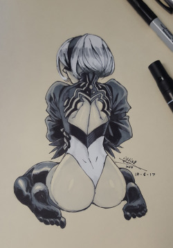 vashito: 2B butt for inktober~  10-5 ;9