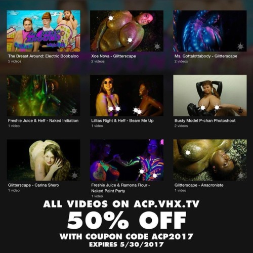 Super rare video sale - 50% off all our trippy campy & sexy videos on http://acp.vhx.tv