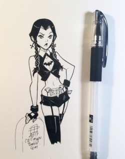 callmepo: Tiny doodle break!  Goth teen Wednesday 