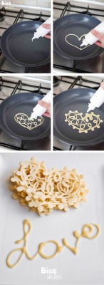 thecakebar:  Lace Heart Pancakes Tutorial Use your favorite pancake