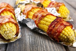 foodffs:  Instant Pot Corn on the Cob Wrapped in Bacon My Instant