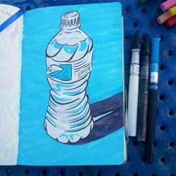 Quick water bottle study. #mattbernson #pentelbrushpen #artistsoninstagram