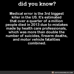 did-you-kno:  Medical error is the 3rd biggest  killer in the