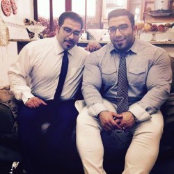 bbstreetclothes:  Iranian bodybuilder Isaac Ghavidel (right)