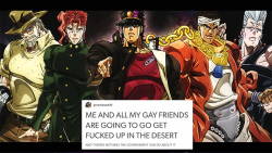 gerardway420:  idk what jjba is about but im glad u guys r having