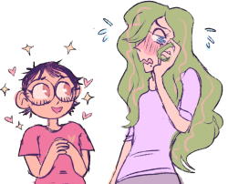 smallsbikeblog:  onoda telling maki how cool she is or smthg