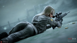 fireboxstudio: My Patreon -  Prone Sniper Wolf commission. 