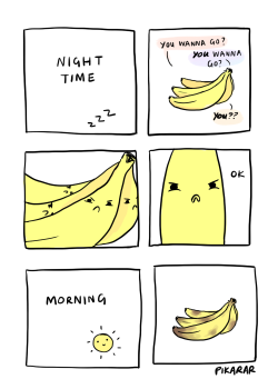 pikarar:  My brother’s theory to why bananas bruise. 