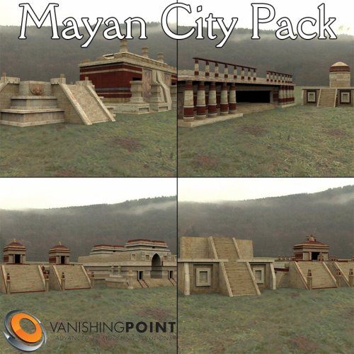 John Hoagland is at it again! This time with the beautiful Mayan City Pack! Realistic  and highly researched, this highly detailed pack provides a Mayan  styled city with pyramids, shrines, and an assortment of other  buildings. Includes 17 models! Works