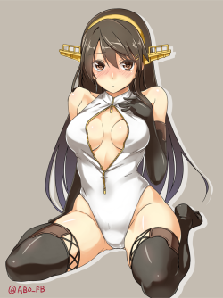 sieben002:  haruna (kantai collection) drawn by abo (hechouchou)