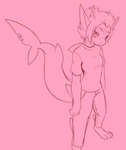 fizzy-dog: April, a mute shark girl who rarely opens her mouth.