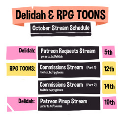 To give you guys some idea of when I’ll be streaming this month.