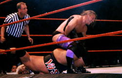 rwfan11:  Chris Jericho- doing the walls of Jericho with his