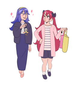 tremblefox:  girlfriends shopping..lucina has wierd taste in