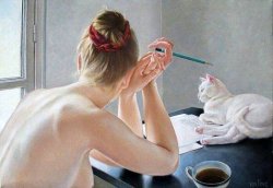 womenandcats:  Francine van Hove, ‘Le Chat Blanc’ 