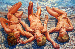 gay-erotic-art:  men-in-art:  Three BathersPaul Allam1998  Autumn