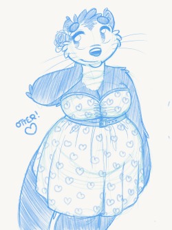 chuxwagon:  I drew a cute otter lady. I need more cuties to draw!