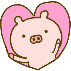 l0v: here is an important line sticker of a pig in a heart
