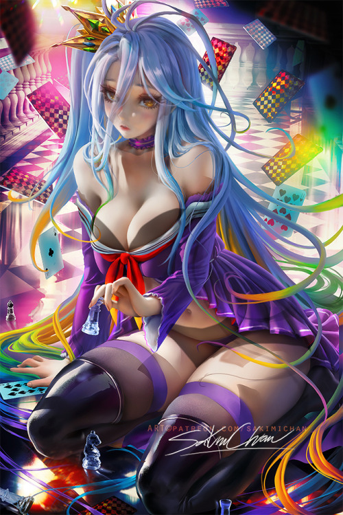 sakimichan:   My pinup vr of Adult version of Shiro from nogamenolife