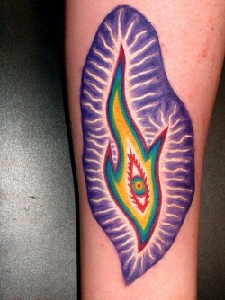 TOOL Flaming eye tattoo