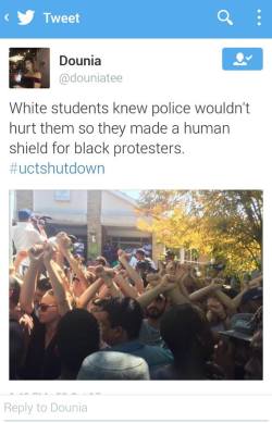 stfuprolifers:  [@douniatee’s tweet: White sudents knew police