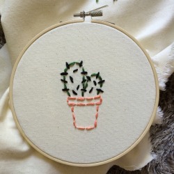 lattefoam:lil cactus embroidery I did today while listening to