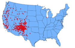 mapsontheweb:  Human plague deaths in the United States from