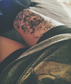 bloodyfoxteeth:  Love my long socks and new tattoo. Night in