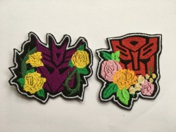 thepinkbird-blog:  Autobot and Decepticon Floral Patches Available