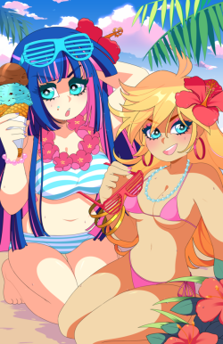 lolopan:  sugaryrainbow:  Summer Anarchy Sisters 🌸 A print