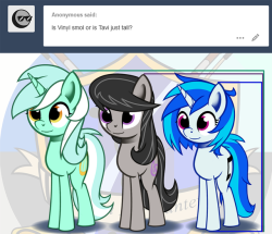 ask-canterlot-musicians:In the comic in question, Vinyl was behind