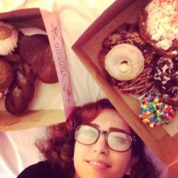 I bought myself 16 donuts for Valentine&rsquo;s Day  (at Voodoo Donuts)