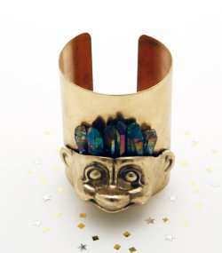 space-grunge:  (via Bronze troll cuff with rainbow crystal hair.