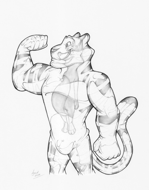 doodlingdog:  Doube Rubber Tiger Action for Animefan1 of FA. The fox person geting coated / tf’ed into a rubber tiger dancer from Zootopia.The second picture is a kind of “loose” sequel, having minor differences but retaining the overall idea. Hope